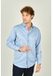 Figs Erkek Slim Fit Uzun Kollu Pamuklu Parlak Kumaş Gömlek 0013 Mavi Mavi