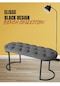 Elısse Gri Model- Oval Metal Ayak 100 Cm Bench&koltuk&puf-yatak Odası Önü&ucu Puff&oturak