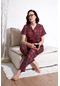 Lela Bayan Pijama Takımı 6571010 Kırmızı-siyah