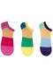 The Socks Company Patik Desenli Çok Renkli Kadın 3'lü Çorap 23sdcr169p
