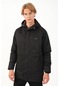 Maraton Sportswear Regular Erkek Kapşonlu Uzun Kol Basic Siyah Parka 21292 Siyah
