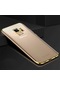 Noktaks - Samsung Galaxy Uyumlu J6 - Kılıf Dört Köşesi Renkli Arkası Şefaf Lazer Silikon Kapak - Gold