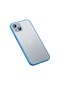 Tecno - İphone Uyumlu İphone 13 - Kılıf Arkası Mat Kenarları Renkli Sert Retro Kapak - Mavi
