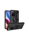 Noktaks - Xiaomi Uyumlu Xiaomi Poco F3 - Kılıf Yüzüklü Çift Katman Zırh Tank Vega Kapak - Siyah