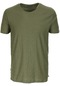 Erkek Haki Slim Fit Bisiklet Yaka Dokulu Kumaş %100 Pamuk T-shirt Jeans 1135-haki