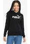 Puma Ess+ Metallic Logo Hoodie Kadın Sweatshırt Siyah Siyah