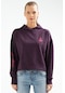 Mürdüm Regular Pamuklu Kapüşonlu Kadın Sweatshirt Sc0957 Mürdüm
