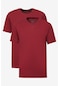 AC&Co / Altınyıldız Classics Erkek Bordo-bordo 2'li Paket Slim Fit Dar Kesim Pamuklu Basic Tişört