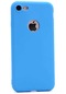 Kilifone - İphone Uyumlu İphone 7 - Kılıf Mat Renkli Esnek Premier Silikon Kapak - Mavi