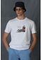 Lufian Erkek Andy Modern Grafik T-Shirt 111020159 Beyaz