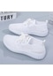 Beyaz Kadın Yaz Düz Renk Ayakkabı Yumuşak Taban Kaymaz Tüm Maç Rahat Ayakkabılar Kadın Büyük Boy Düz Nefes Örgü Spor Ayakkabı