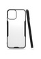 Noktaks - iPhone Uyumlu 12 - Kılıf Kenarı Renkli Arkası Şeffaf Parfe Kapak - Siyah