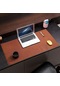 Cbtx Crazy Horse Texture Mouse Mat Tam Tahıl Dana Derisi Ev Ofis Masası İçin Pürüzsüz Oyun Mousepad, 60x30cm - Kahverengi