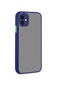Noktaks - iPhone Uyumlu 12 Mini - Kılıf Arkası Buzlu Renkli Düğmeli Hux Kapak - Lacivert