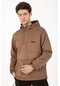 Maraton Sportswear Comfort Erkek Kapşonlu Uzun Kol Basic Taba Yağmurluk 21353-taba