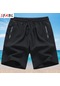 Sfabl Erkek Fitness Şortu - Yaz Spor Salonu Koşu Plaj Boardshorts Çabuk Kuruyan Nefes Kısa Pantolonblack Kadın Black