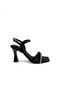 Ayakkabımood 140 Lp 8,5 Cm Siyah Saten Taşlı Kadın Topuklu Ayakkabı