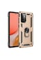 Kilifone - Samsung Uyumlu Galaxy A72 - Kılıf Yüzüklü Çift Katman Zırh Tank Vega Kapak - Gold