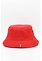 %100 Pamuk Kırmızı Kova Balıkçı Şapka Bucket Hat - Standart