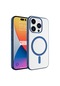 Kilifone - İphone Uyumlu İphone 15 Pro - Kılıf Kablosuz Şarj Destekli Pixel Magsafe Kapak - Mavi