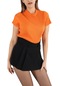 Kadın Orange Piliseli Örme Bluz-27959-orange
