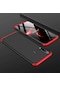 Kilifone - Samsung Uyumlu Galaxy A20s - Kılıf 3 Parçalı Parmak İzi Yapmayan Sert Ays Kapak - Siyah-kırmızı