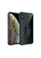 Noktaks - iPhone Uyumlu Xs Max 6.5 - Kılıf Yüzüklü Arkası Şeffaf Koruyucu Mola Kapak - Yeşil