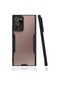 Tecno-Samsung Galaxy Uyumlu Note 20 Ultra - Kılıf Kenarı Renkli Arkası Şeffaf Parfe Kapak - Siyah