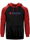 Suzuki Motorcycle Logo Kırmızı Renk Reglan Kol Kapşonlu Sweatshirt Kırmızı