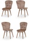Haman 4 Adet Incebelli Serisi Ahşap Gürgen Ayaklı Mutfak Sandalyeleri Kahverengi