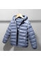 Çocuklar İçin Unisex Kışlık Kapşonlu Şişme Mont Kaban Palto Gri