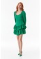 Fullamoda Etek Ucu Fırfırlı Elbise- Yeşil 24YGB5949205165-Yeşil