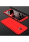 Noktaks - Samsung Galaxy Uyumlu J6 Plus - Kılıf 3 Parçalı Parmak İzi Yapmayan Sert Ays Kapak - Kırmızı