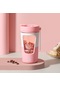 Elektrikli Karıştırma Su Bardağı Kahve Boy Otomatik Karıştırma Fincan Elektrikli Sallayarak Fincan Milkshake Fincan Net Kırmızı Şarj Edilebilir Modell-430Ml Pembe