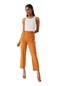 Kadın Orange Çimalı Beli Lastikli Kumaş Pantolon-25235-orange