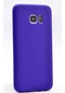 Mutcase - Samsung Uyumlu Galaxy S7 Edge - Kılıf Mat Renkli Esnek Premier Silikon Kapak - Mor