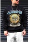 Erkek Siyah Subline Baskılı 3 İplik Şardonlu Salaş Bol Kesim Oversize Sweatshirt-siyah-14 Siyah