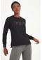 Maraton Sportswear Regular Kadın Bisiklet Yaka Uzun Kol Basic Siyah Sweatshirt 19556-siyah