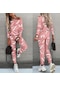 Eşofman Kadın Set Jogger Yaz Pantolon Setleri Iki Parçalı Set Pantolon Takım Elbise Pembe