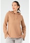 Camel Regular Pamuklu Kapüşonlu Kadın Sweatshirt Sc1176 Camel