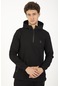 Maraton Sportswear Comfort Erkek Kapşonlu Uzun Kol Basic Siyah-siyah Sweatshirt 21339-siyah-siyah