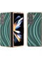 Samsung Galaxy Uyumlu Z Fold5 5g İçin Pu Deri Kaplamalı Pc Nano Elektrokaplama Telefon Kılıfı, - Yeşil Yeşil