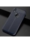 Mutcase - İphone Uyumlu İphone Xr 6.1 - Kılıf Deri Görünümlü Auto Focus Karbon Niss Silikon Kapak - Lacivert
