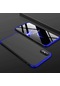 Noktaks - iPhone Uyumlu Xs Max 6.5 - Kılıf 3 Parçalı Parmak İzi Yapmayan Sert Ays Kapak - Siyah-mavi