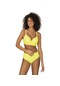 Endeep Kadın Büyük Beden Destekli Büzgü Detaylı Sarı Bikini Takımı-sarı