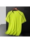 Erkek Kısa Kollu Düz Renkli Tişört Floresan Yeşil
