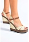 Fox Shoes Bej Kadın Dolgu Topuklu Ayakkabı 9674070905 Bej