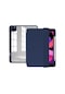 Noktaks - iPad Uyumlu Pro 12.9 2022 M2 - Kılıf Arkası Şefaf Stand Olabilen Koruyucu Nort Tablet Kılıfı - Lacivert