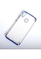 Tecno - Huawei Honor 8c - Kılıf Dört Köşesi Renkli Arkası Şefaf Lazer Silikon Kapak - Mavi