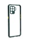 Noktaks - Oppo Uyumlu Oppo Reno 5 Lite - Kılıf Kenarları Tırtıklı Renkli Düğmeli Kaff Kapak - Koyu Yeşil